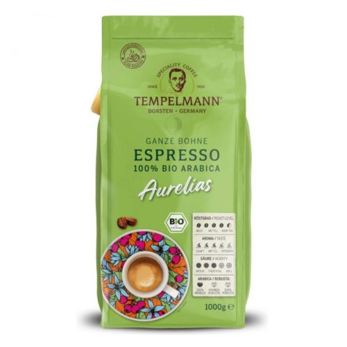 TEMPELMANN Aurelias espresso Bio szemes kávé 1kg