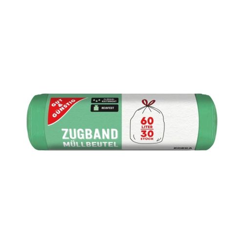 G&G szemeteszsák behúzóval 60L 30db-os