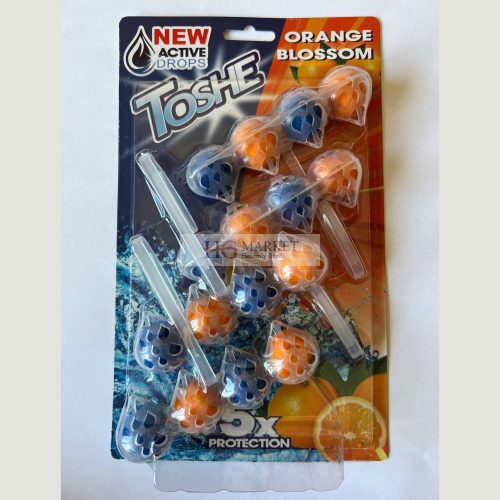 TOSHE WC-illatosító-tisztító golyók narancsvirág illat 4x55g / orange blossom