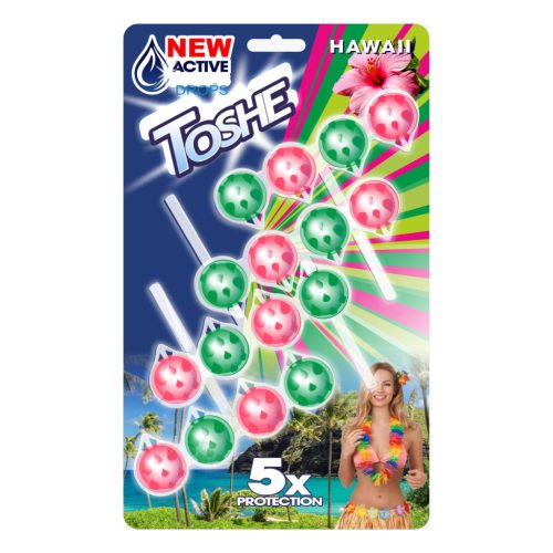 TOSHE WC-illatosító-tisztító golyók Hawaii illat 4x55g / Hawaii