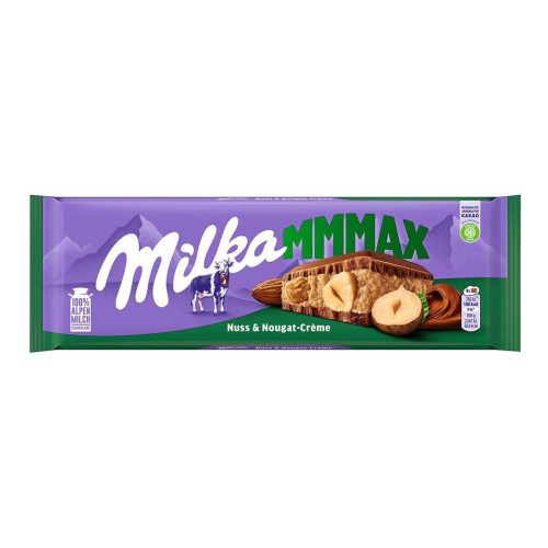 MILKA nugátos-mogyorós táblás csokoládé 300g